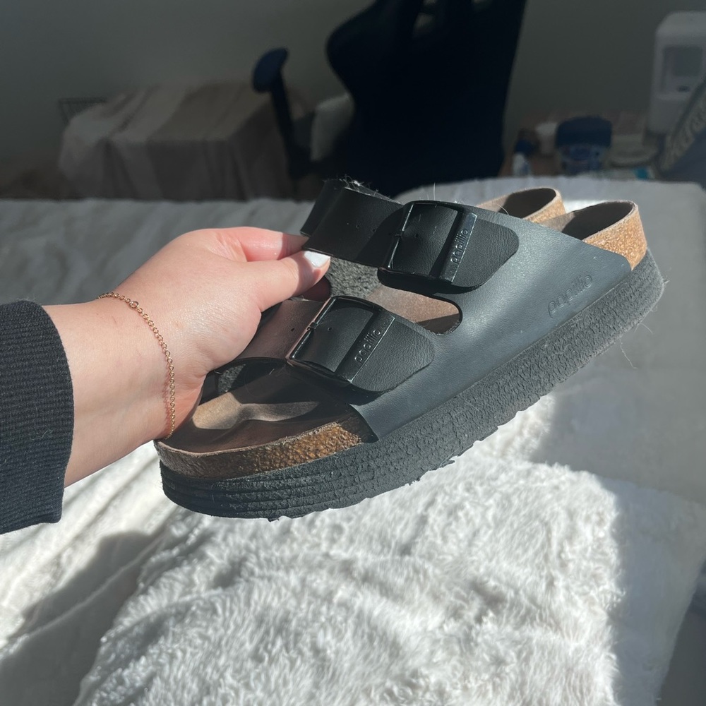 BIRKENSTOCK PLATFORM VEGAN ARIZONA SANDALS SLIDES